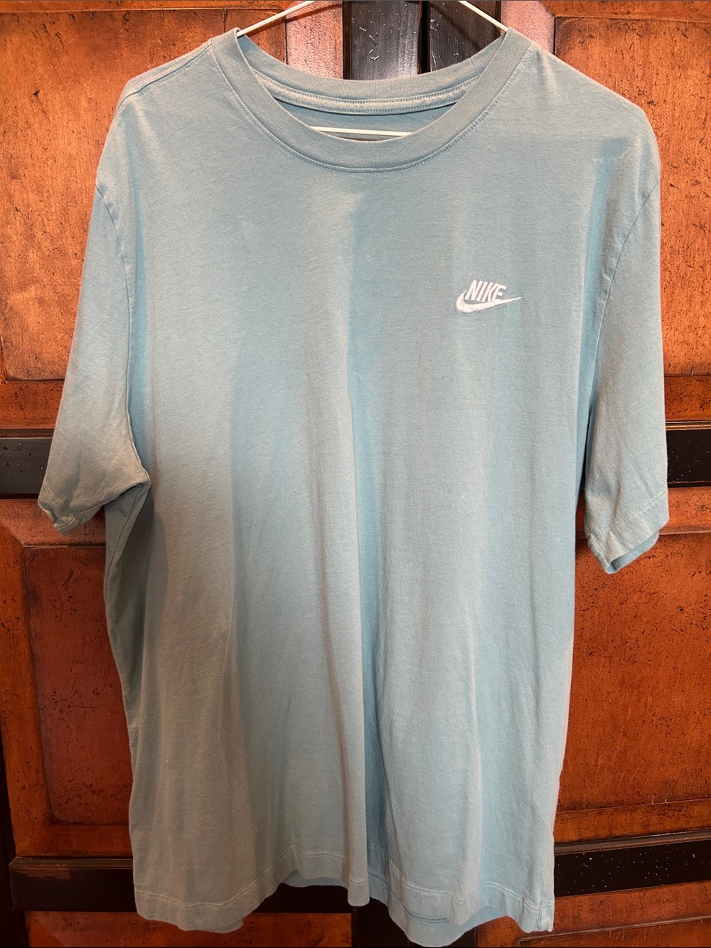 Nike Light Blue Short Sleeve T-Shirt with White Logo